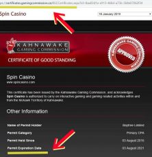 Spin casino Kahnawake license