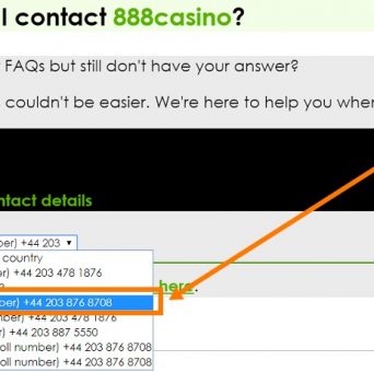 888 casino telephone number