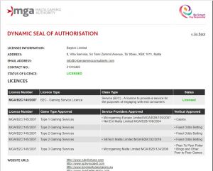 example of MGA license