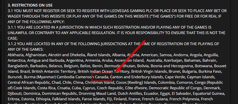 example of restricted casino for canadians