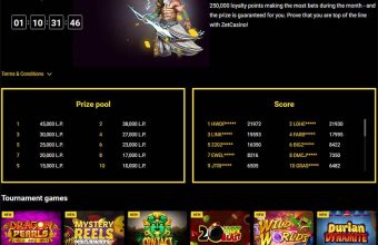 Zet Casino monthly race tournament